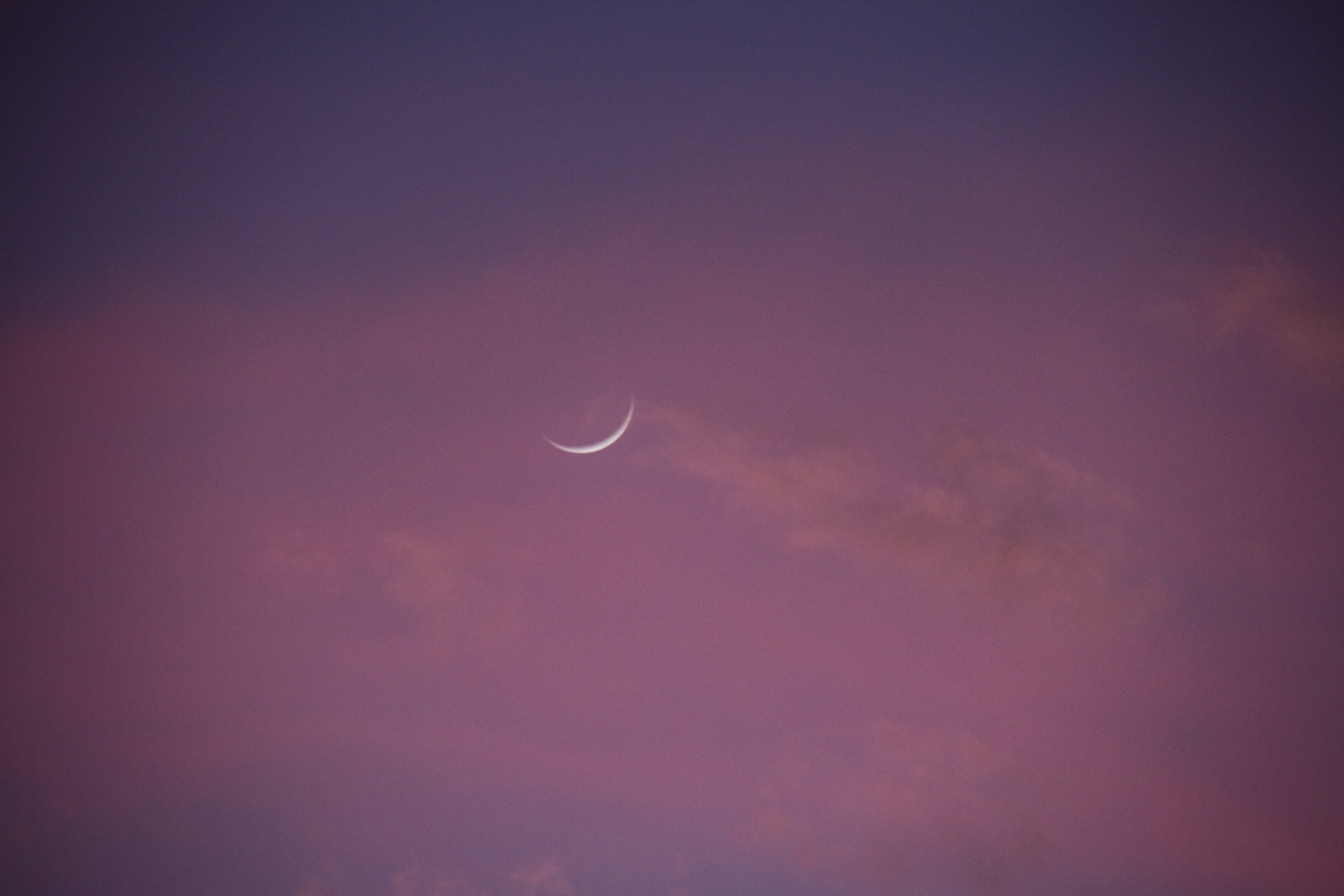 The crescent moon the next day